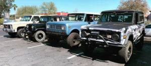 three Jeeps and one GMC are are ready for off road adventures thanks to Arizona Driveshaft & Differential Mesa Arizona