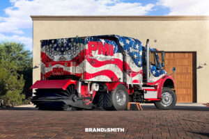 PMI truck painted red white and blue Arizona Driveshaft and Differential Mesa Arizona