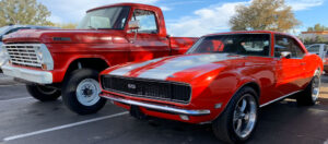 two classic cars Ford truck and Camaro SS after being serviced at Arizona Driveshaft & Differential Mesa Arizona